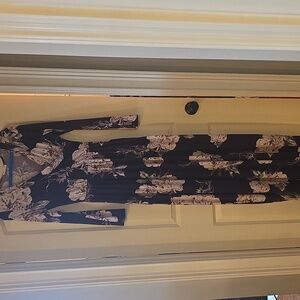 Reborn Plum Maxi Dress with Light Pink Floral Print